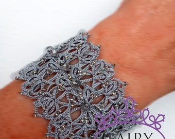 Celtic Tatting Bracelet Pattern – Shuttle Tatting PDF Tutorial – Chiacchierino Frywolitka Lace Jewelry Design