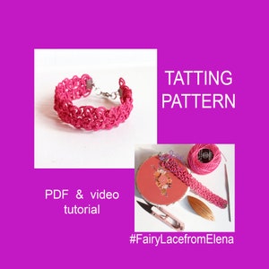 Tatting pattern celtic bracelet Rosemary, PDF and video tutorial