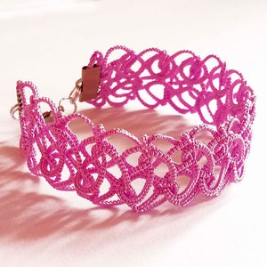 Tatting pattern Celtic bracelet Silent Dawn, PDF and video tatting tutorial