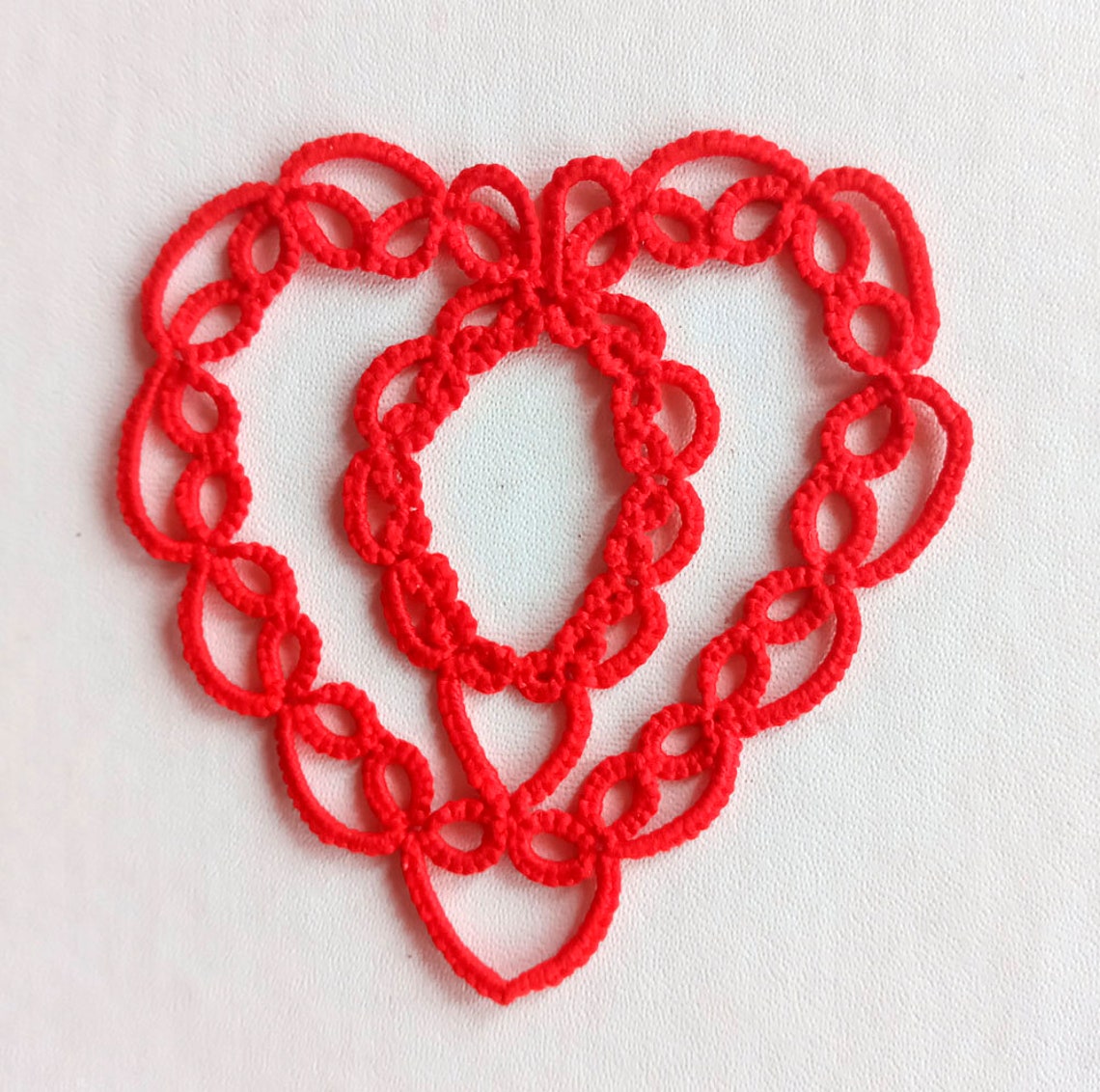 Tatting Pattern Heart PDF and Video Tutorial Etsy UK