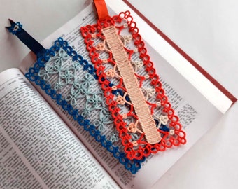PDF & video tatting pattern Fancy Lace bookmarks, set of 2, shuttle tatting, easy
