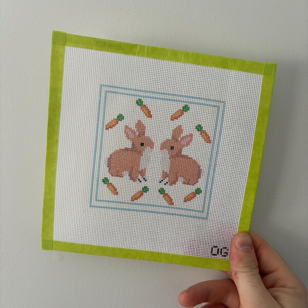 Spring Bunnies Needlepoint Canvas