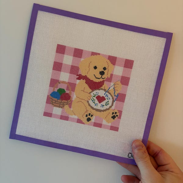 Stitcher Dog Needlepoint Canvas