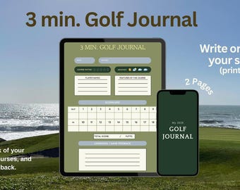 3 Min Golf Journal for Improvement | Golf Score Tracker | Golf Performance Journal | Digital PDF | golf journal | digital golf scorecard