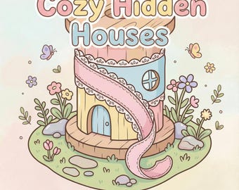 Libro para colorear de acogedoras casas escondidas / Arte caprichoso estilo cottagecore (Descarga digital)