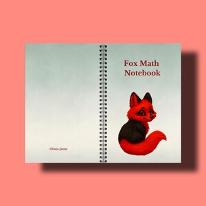 Fox Math Notebook | Spiral School Notebook for Kids | 6x9 Graph Paper Notebook | 102 Pages | Softcover Student Journal