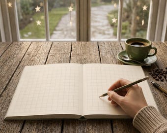 Mint Green Creative Grid Sketchbook A4, Large Soft Grid Notebook, Minimalist Sketch Journal, Artistic Drawing Notebook