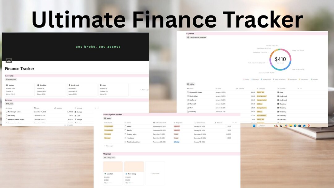 Ultimate Finance Tracker Notion Template - Etsy