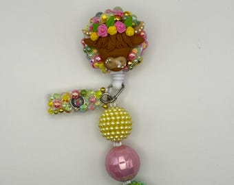 Highland Cow Badge Reel, Rhinestone Alligator/Belt Clip, Lanyard