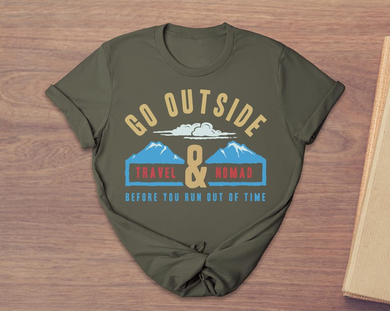 Camiseta Go Outside Travel Nomad, camiseta de explorador aventurero, ropa para la vida en furgoneta Wanderlust imagen 2