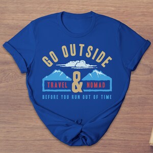 Camiseta Go Outside Travel Nomad, camiseta de explorador aventurero, ropa para la vida en furgoneta Wanderlust imagen 3