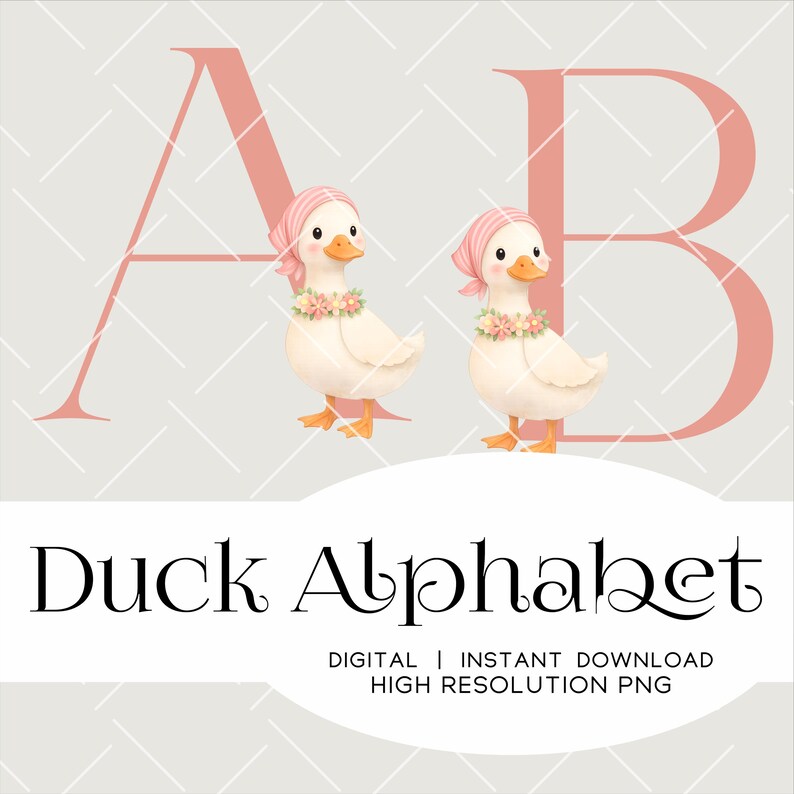 Cute Duck Alphabet | Digital | PNG - Etsy