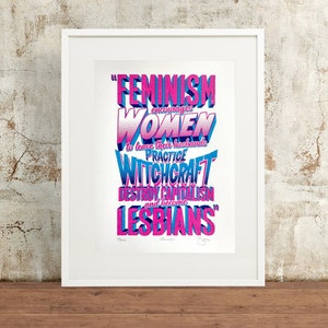 A3 Feminism -  Absurd, Funny, Limited Edition, Hand Printed, Silkscreen, Screen Print, Illustration, Art Print, signed and numbered.
