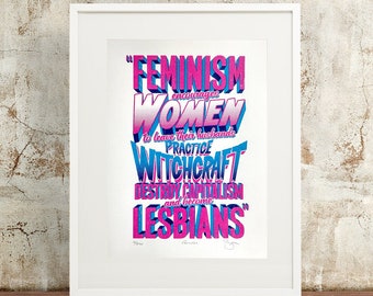 A3 Feminism -  Absurd, Funny, Limited Edition, Hand Printed, Silkscreen, Screen Print, Illustration, Art Print, signed and numbered.