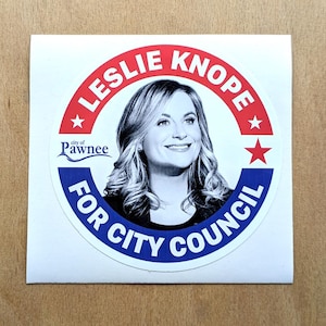 Parks and Recreation Leslie Knope Election Vinyl Decal Sticker.