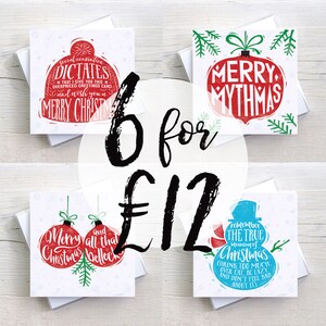 6er Set Lustige Alternative Weihnachtskarten