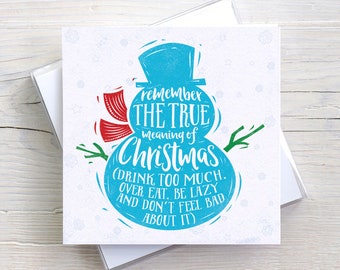 Funny Alternative Cynical Christmas True Meaning Holiday card