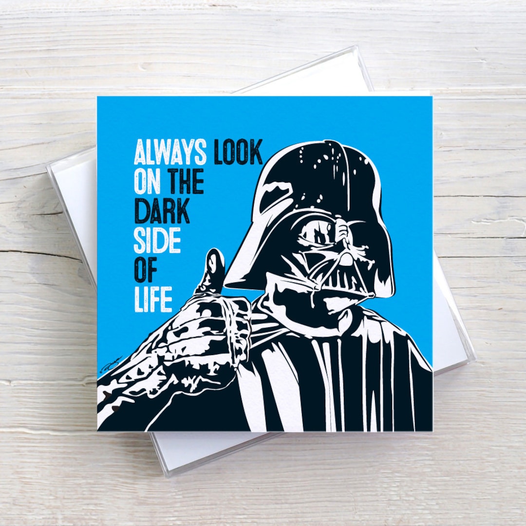 Star Wars Dark Side Darth Vader Funny Geeky Blank Greetings Card