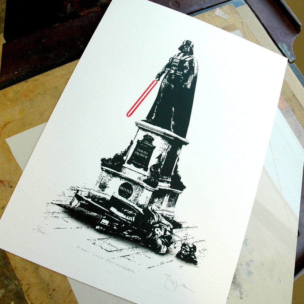 ダース・ベイダー バンクシースタイル アートプリント – 限定版シルク