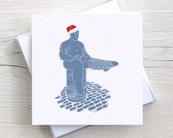 Loughborough Santa Sock Man Christmas Greetings card