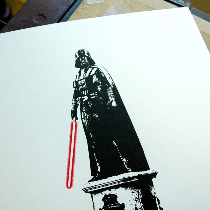 ダース・ベイダー バンクシースタイル アートプリント – 限定版シルク
