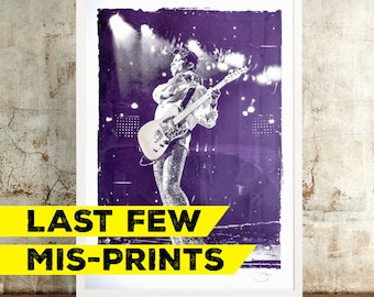 REDUCED! Prince | Music Icon | Home Decor | Unique Wall Art | Hand Pulled Screen Print | Mis-Print