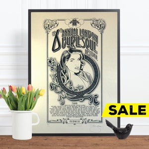 Poster serigrafato in edizione limitata del Burlesque Festival di Londra 2012