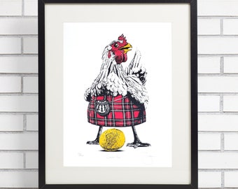 Funny ’Scotch Egg’ Hand Pulled Limited Edition Screen Print