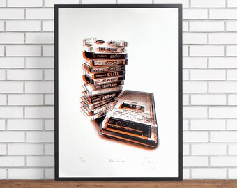 Retro Video Computer Gamer Hand Pulled Limited Edition Screen Print