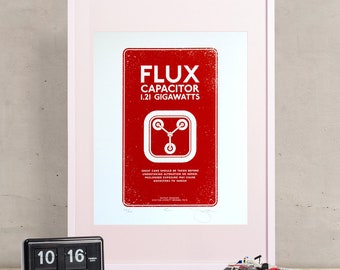 Back to the Future Flux Capacitor Hand Pulled Limited Edition Screen print