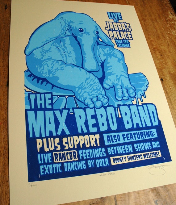 Star Wars 'max Rebo' Hand Pulled Limited Edition - Etsy