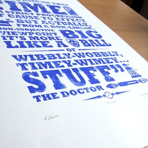 Dr Who Time Hand Pulled Limited Edition Screen Print image 3