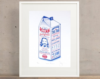 The Big Lebowski 'White Russian Hand Pulled Limited Edition Screen Print