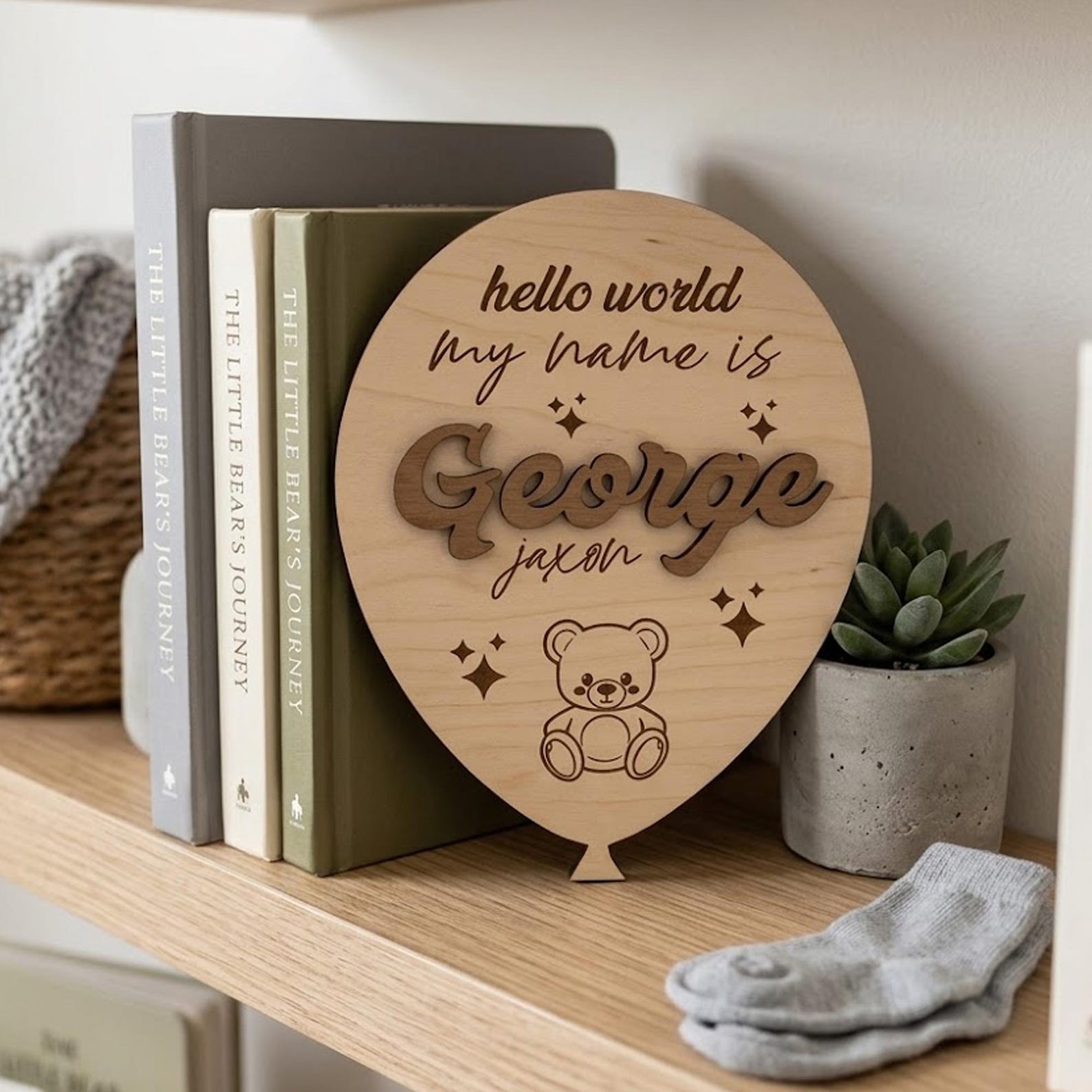 Baby Birth Announcement Sign SVG Bundle, Newborn Name Plaque Laser Cut ...