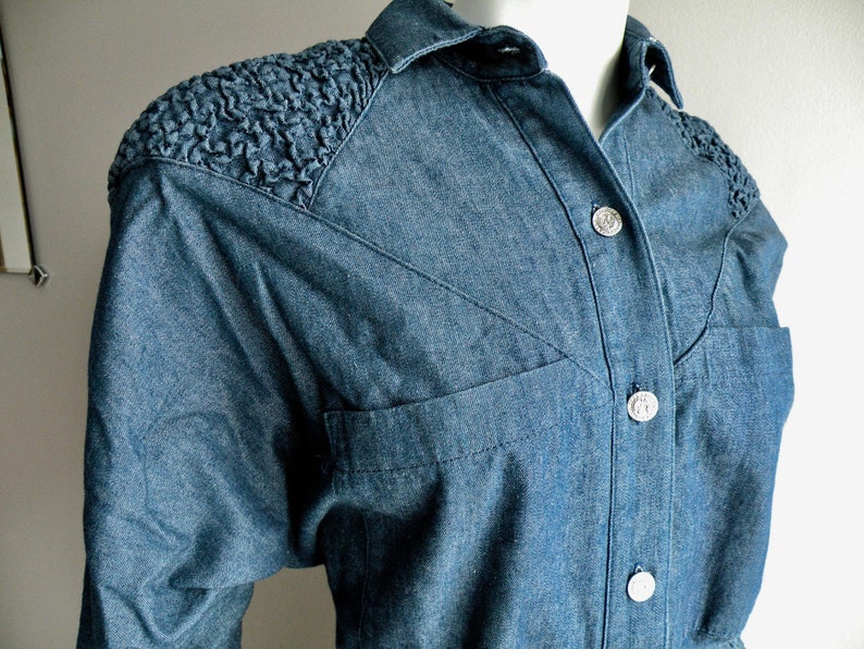 80s Denim Jumpsuit L