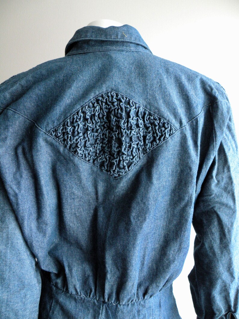 80s Denim Jumpsuit L