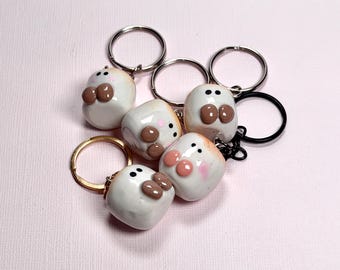 Marshmallow Keychain; Polymer Clay Keychain; Bag Charm