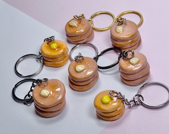 Pancake Keychain; Polymer Clay Keychain; Bag Charm