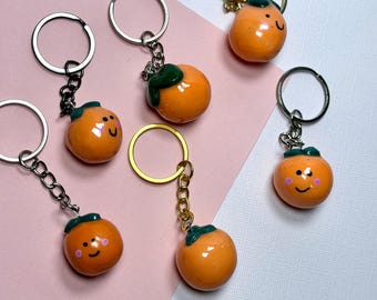 Clementine Keychain; Polymer Clay Keychain; Bag Charm
