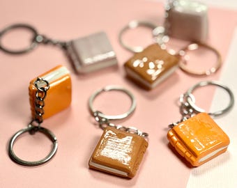 Book Keychain; Polymer Clay Keychain; Bag Charm