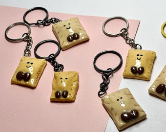 Ravioli Keychain; Polymer Clay Keychain; Bag Charm