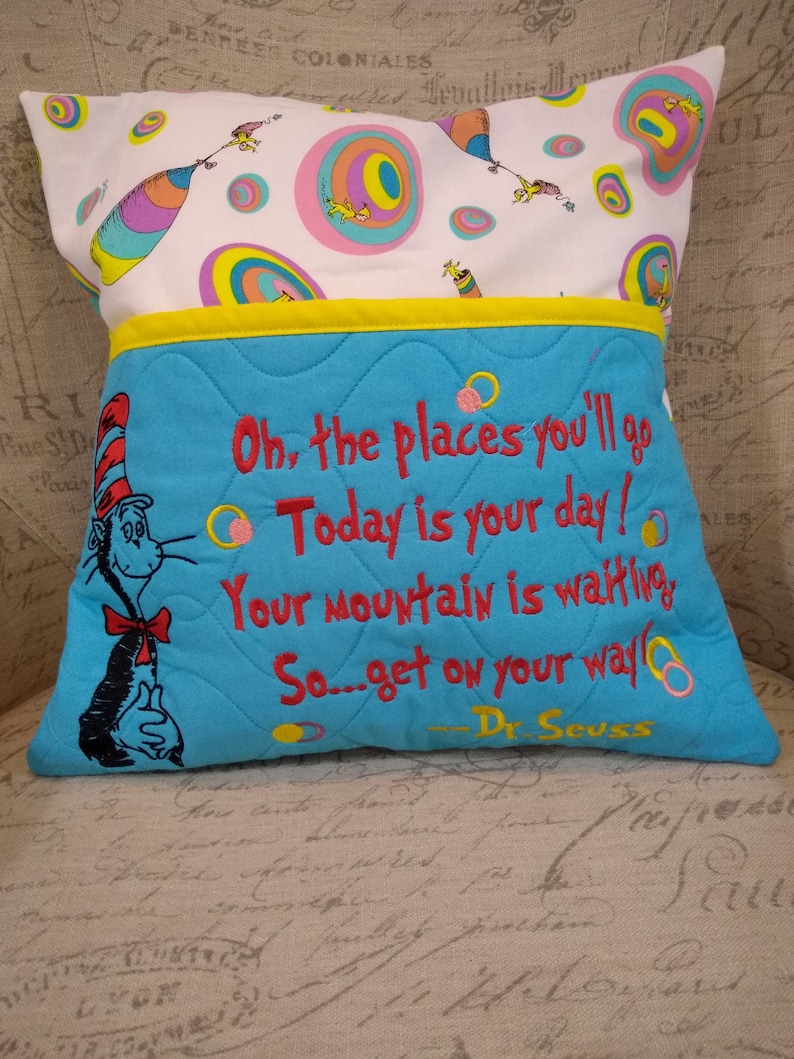 Dr. Seuss Oh The Places You'll Go Reading Pillow image 0