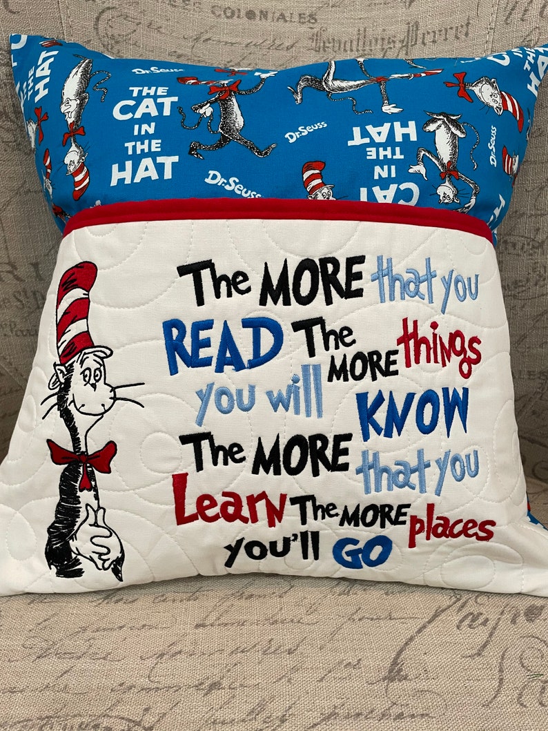 Seuss The Cat In the Hat Pocket Pillow Book Pillow Reading Pillow Dr