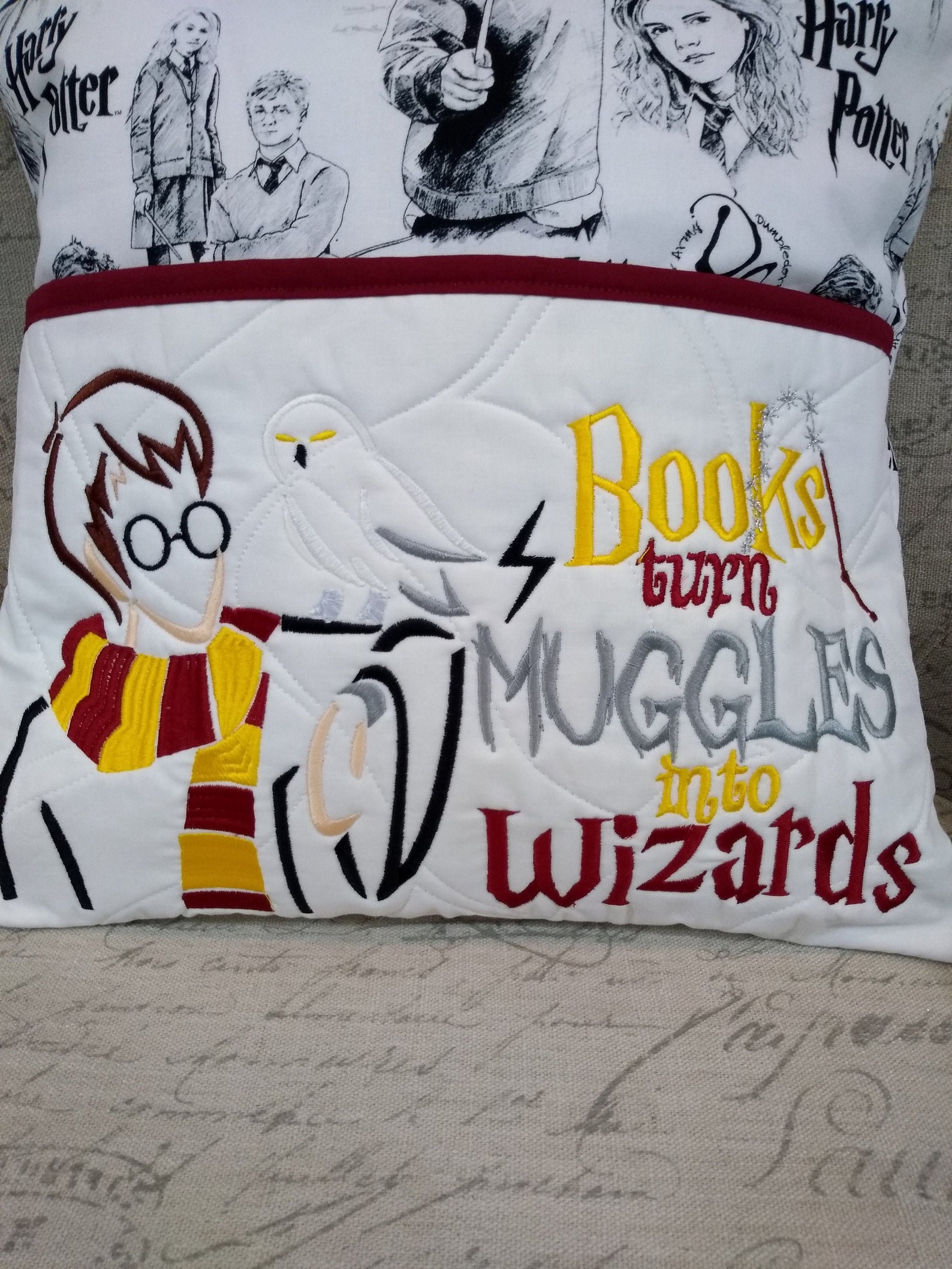Harry Potter Reading Pillow Ready to Ship Etsy