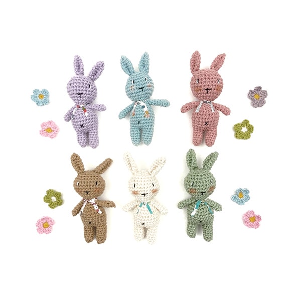 Mini lapin au Crochet, amigurumi, doudou, fait main à vendre