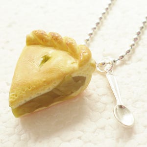 Slice Of Apple Pie Pendant. Polymer clay image 1