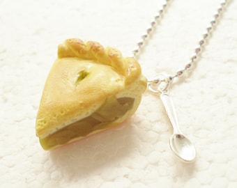 Slice Of Apple Pie Pendant.  Polymer clay