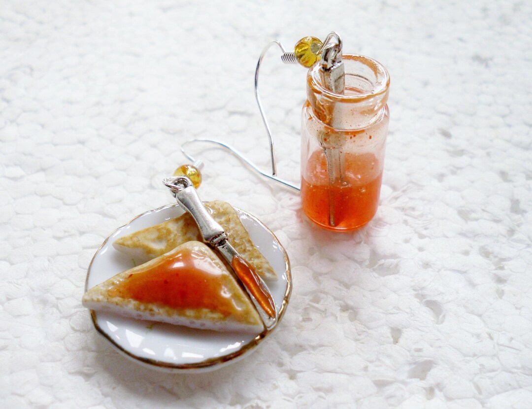 Toast and Marmalade Earrings. Polymer Clay. Etsy