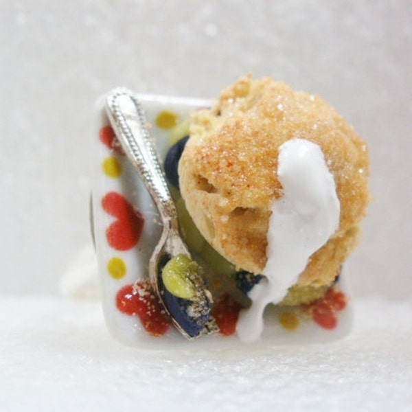 Fruit Crumble Ring. Polymer Clay.