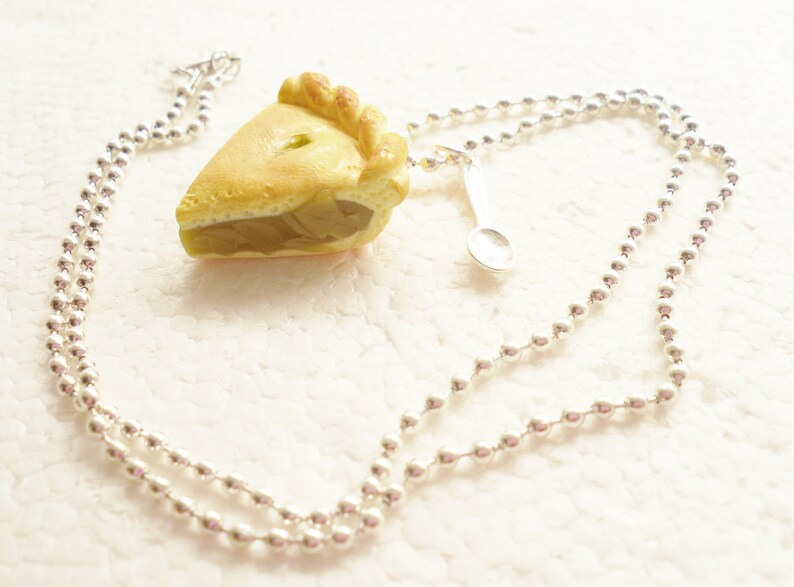 Slice Of Apple Pie Pendant. Polymer clay image 3